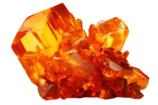 Citrine crystal cluster shines with golden light tones