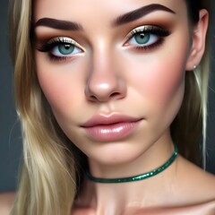 Alluring Beauty: A Close-Up Portrait of an Elegant Woman