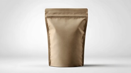 A plain brown packaging pouch, perfect for food or product storage, showcasing a clean and minimalist design.
