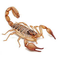 Brown Scorpion Isolated on White Background