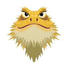 Fototapeta premium Cartoon Bearded Dragon Lizard Head Mascot Isolated on White Background
