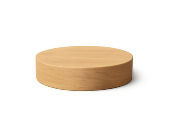 Wooden podium standing empty with minimalist design, transparent background highlighting clean product presentation