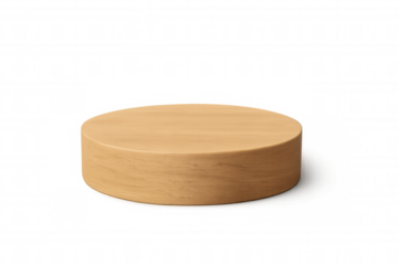 Wooden podium standing empty with minimalist design, transparent background highlighting clean product presentation