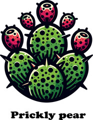 Fototapeta premium Prickly pear logo icon vector white background .