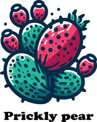 Prickly pear logo icon vector white background .