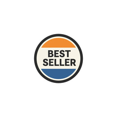 Circular 'BEST SELLER' badge with orange and blue sections on a white background, indicating top product status.