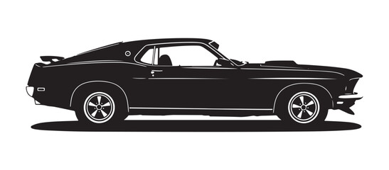 Car vector silhouette set against a gray backdrop
