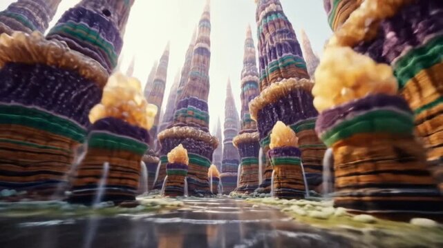 Enchanted Crystal Caves Waterfalls, Gemstones, and Magical Landscape