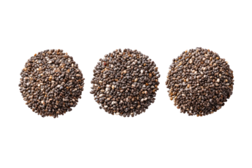 Three round, dark-brown seed-covered treats against black background