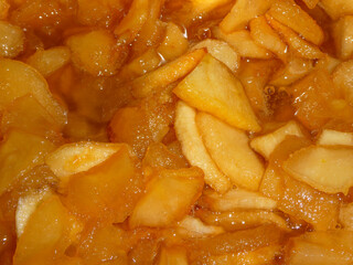 Sweet Homemade Apple Jam Cooking in a Pot