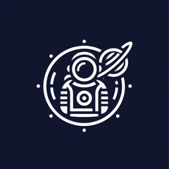 Astronaut in Space with Planet and Ring Illustration. © Ridwan