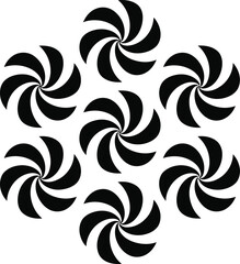Seven Swirling Pinwheels Pattern