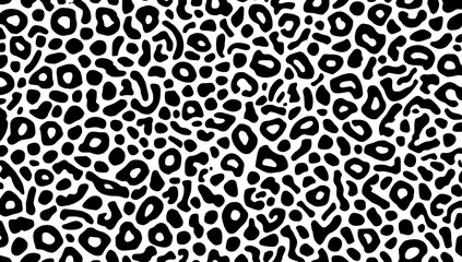Obraz premium Classic black and white leopard print pattern seamless background