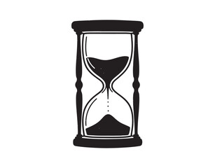A vector illustration of an hourglass with a hand-drawn texture
