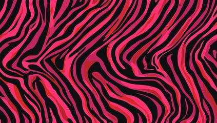 Vibrant pink and black zebra stripe pattern abstract background