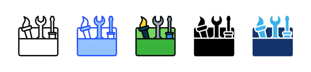 Tool Set Icon Collection With Multiple Styles