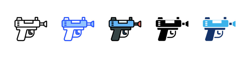 Toy Gun Icon Collection With Multiple Styles