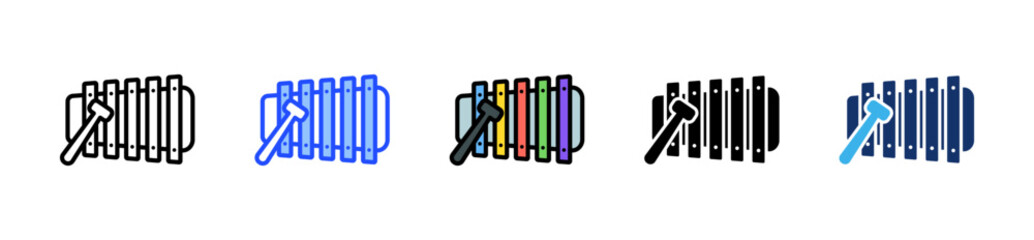 Xylophone Icon Collection With Multiple Styles