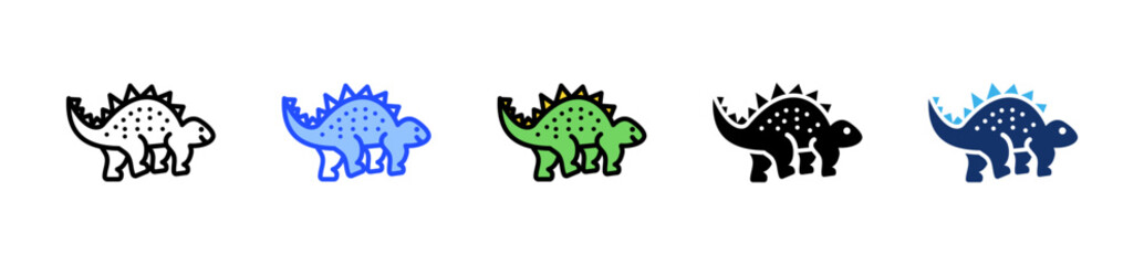 Toy Dinosaur Icon Collection With Multiple Styles