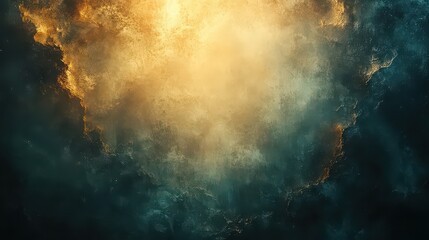 Obraz premium Dramatic dark teal and gold cloudscape.