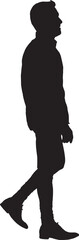 vector,silhouette of a side view of a cool man walking