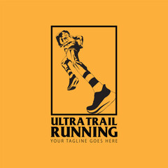 Fototapeta premium Ultra Trail running logo vector illustration on white background