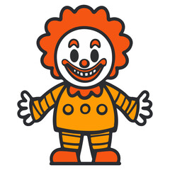 Fototapeta premium clown, costume, halloween, festival, vector, transparent background, funny, isolated, monster, horror, evil, circus, fun, smile, party, celebration, present, symbol