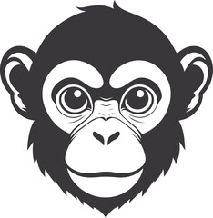 An elegant monochrome monkey vector logo