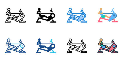 Rowing Machine icon set multiple style collection   © Gravisio