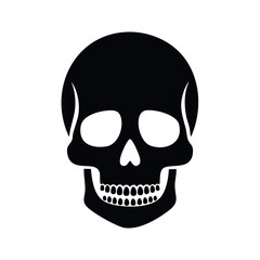 Obraz premium Simple black and white silhouette of a human skull.