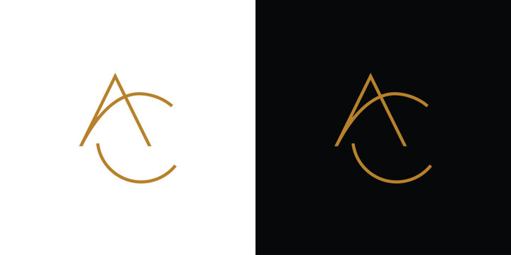 Abstract and elegant  AC letter initial logo design