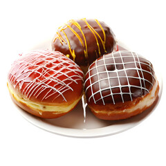 chocolate glazed donuts isolated on white background, chocolate glazed donuts, glazed donuts png transparent background