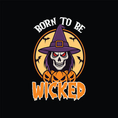 Halloween Spooky Nights Scary Delights Pumpkin Design with Haunted House and Bats