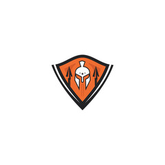 Fototapeta premium Spartan knight design with two spears