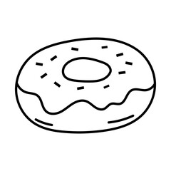 Hand drawn donut illustration with glaze and sprinkles