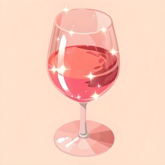 Rosé Wine Glass – Sparkling Pink Beverage Art with Pastel Aesthetic