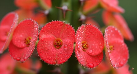 Red Crown of Thorns Blossom