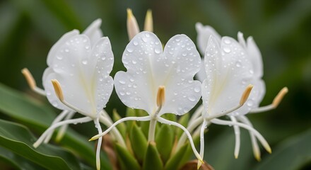 Fototapeta premium White Ginger Lily Blooms