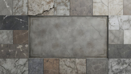 Naklejka premium Elegant textured stone and marble tiles create a sophisticated, modern backdrop for your design projects.