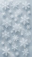 Icy snowflake background with high-detail ice crystals