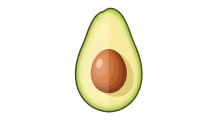 Vibrant, healthy avocado half with smooth pit, perfect for culinary and wellness content