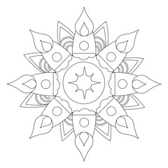 Mandala, ausmalen, Vektor
