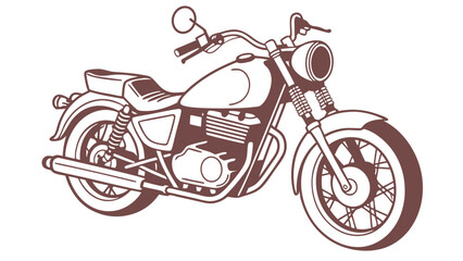 Fototapeta premium Classic powerful motorcycle with vintage design, ready for open road adventures. Hand-drawn monochrome graphic artwork capturing the spirit of freedom
