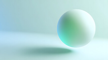abstract white minimalist background with single soft green gradient sphere floating futuristic reset design