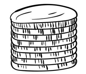 Münzen, Chips. Zeichnung, Glück, Casino, Duebletts