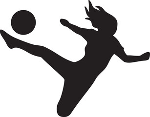 Female Soccer Player Doing Kick Silhouette