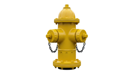 Isolated Yellow Fire Hydrant Ready for Use in a City or Rural Neighborhood for Safety