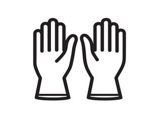 Stylish Latex Gloves Icon in Elegant Functional Minimal Medical Vector Illustration