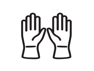 Clean medical latex gloves icon elegant vector illustration