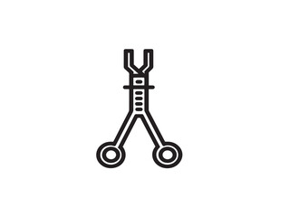 Medical biopsy forceps icon professional clean line vector